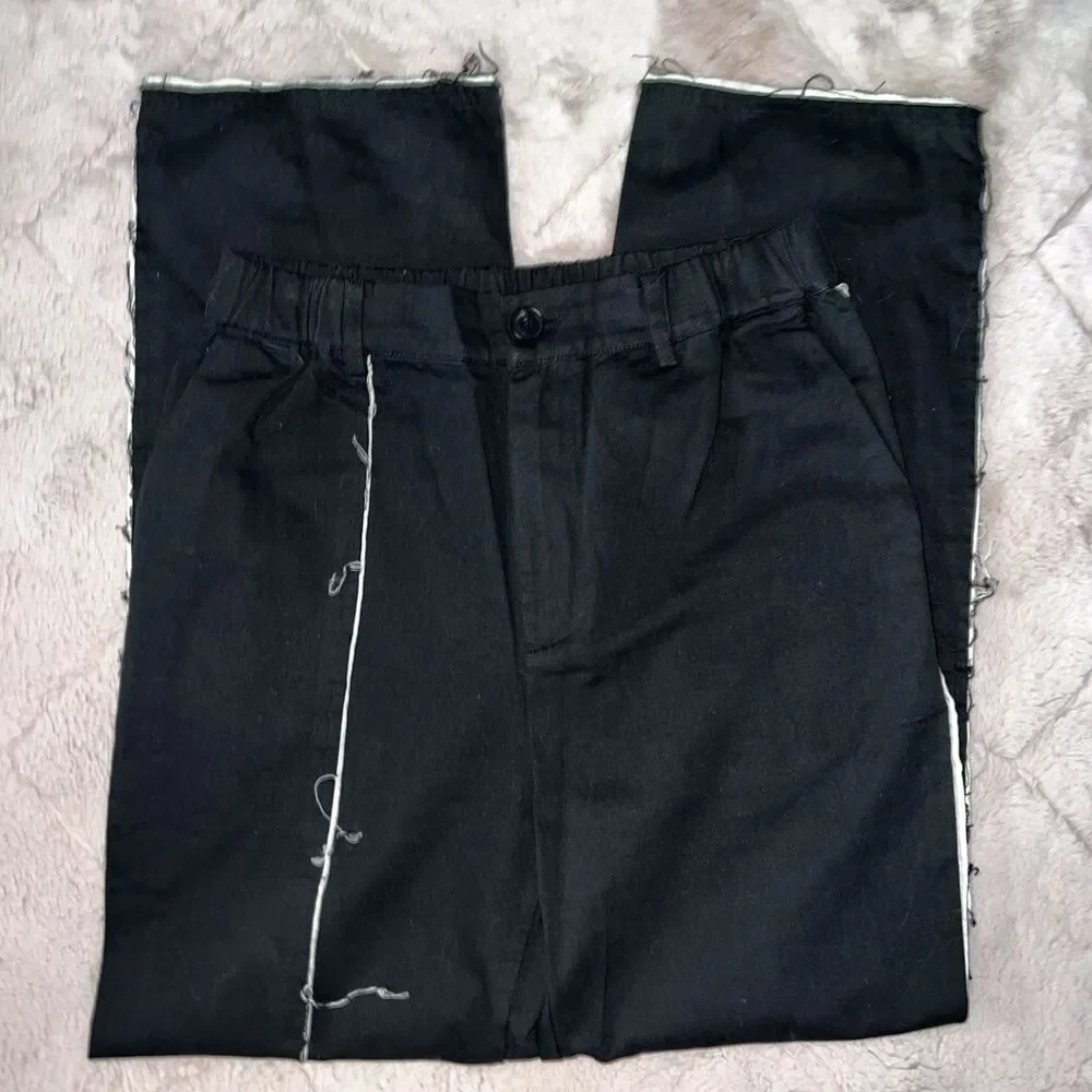 UNDERWATER streetwear trouser pants men’s size small black white distressed